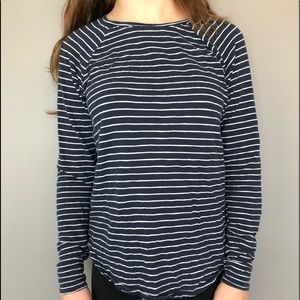 navy striped long sleeve shirt